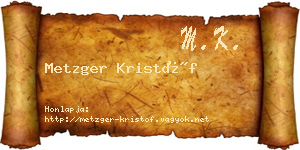 Metzger Kristóf névjegykártya